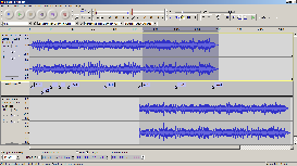 Screen shot of Audacity editing, stage 2