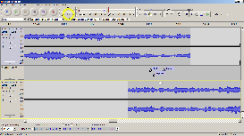 Screen shot of Audacity editing, stage 3