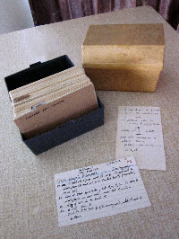 Photograph of Graham Foster's dance cards and boxes